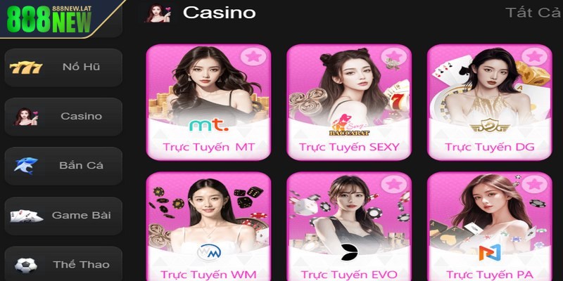 Sảnh casino live 888NEW như sòng bạc thượng lưu tại Macao