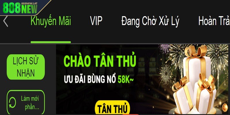 Nhiều chương trình khuyến mãi 888new thưởng chào mừng tân thủ